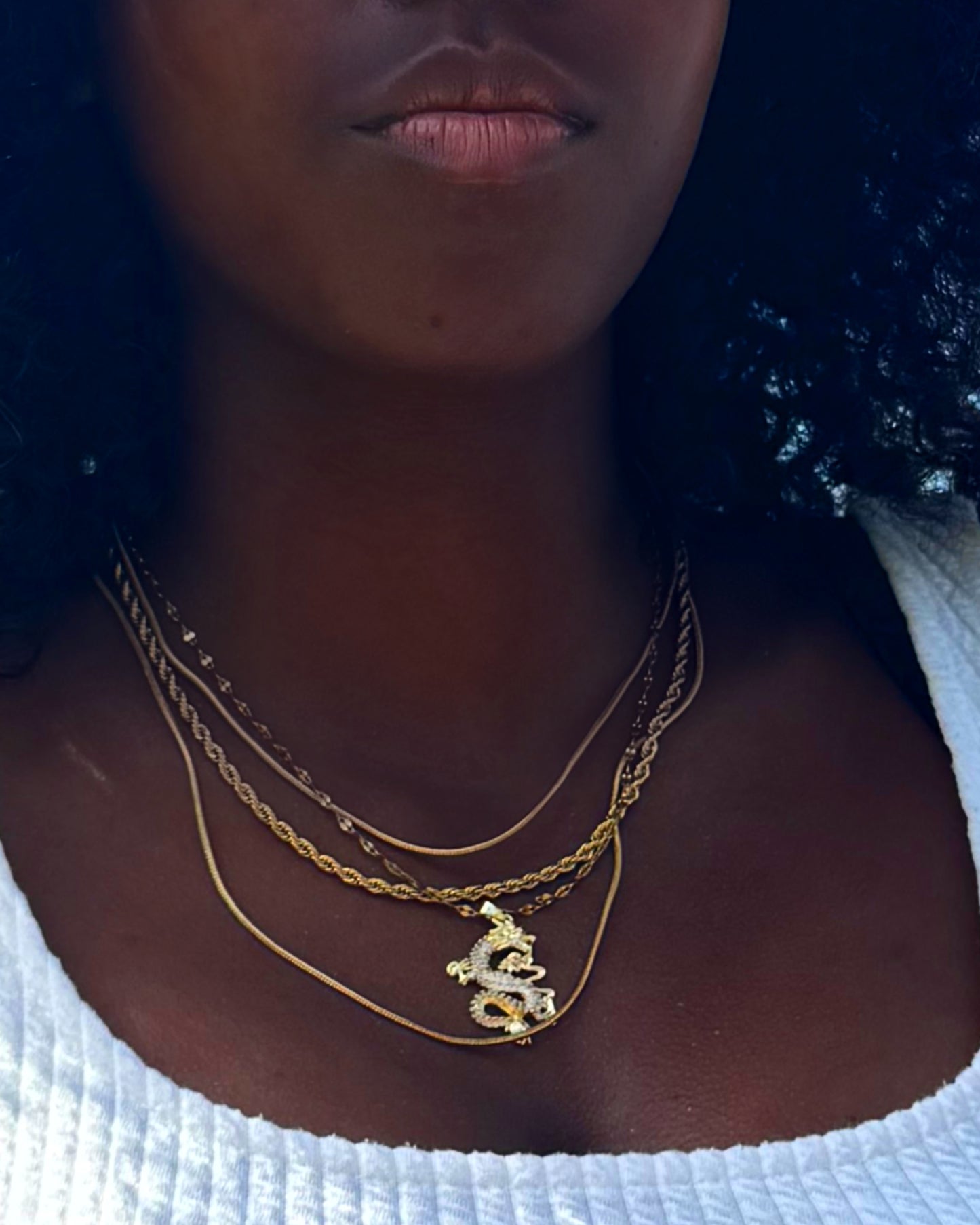 Gold Triple Colar